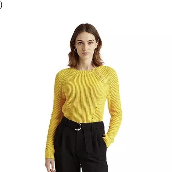 Ralph Lauren Sweaters - Yellow Button-Detail Women's Sweater